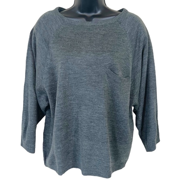 Vintage Beldoch Popper Gray Dolman Sleeve Sweater - Picture 1 of 10
